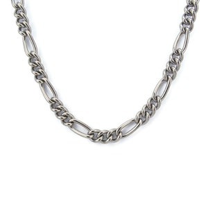 Mens Titanium Necklace Figaro Style, Pure Titanium 5.8 Mm Chain ...