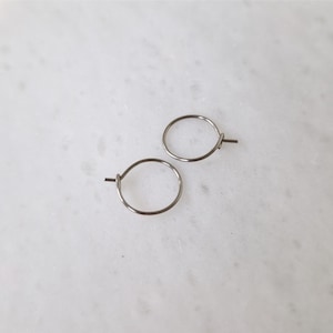 Extra Small Titanium Hoops, 0.5 Inch Hoop Earrings, Nickel Free Silver Color Hoops, Hypoallergenic Earrings for Sensitive Ears