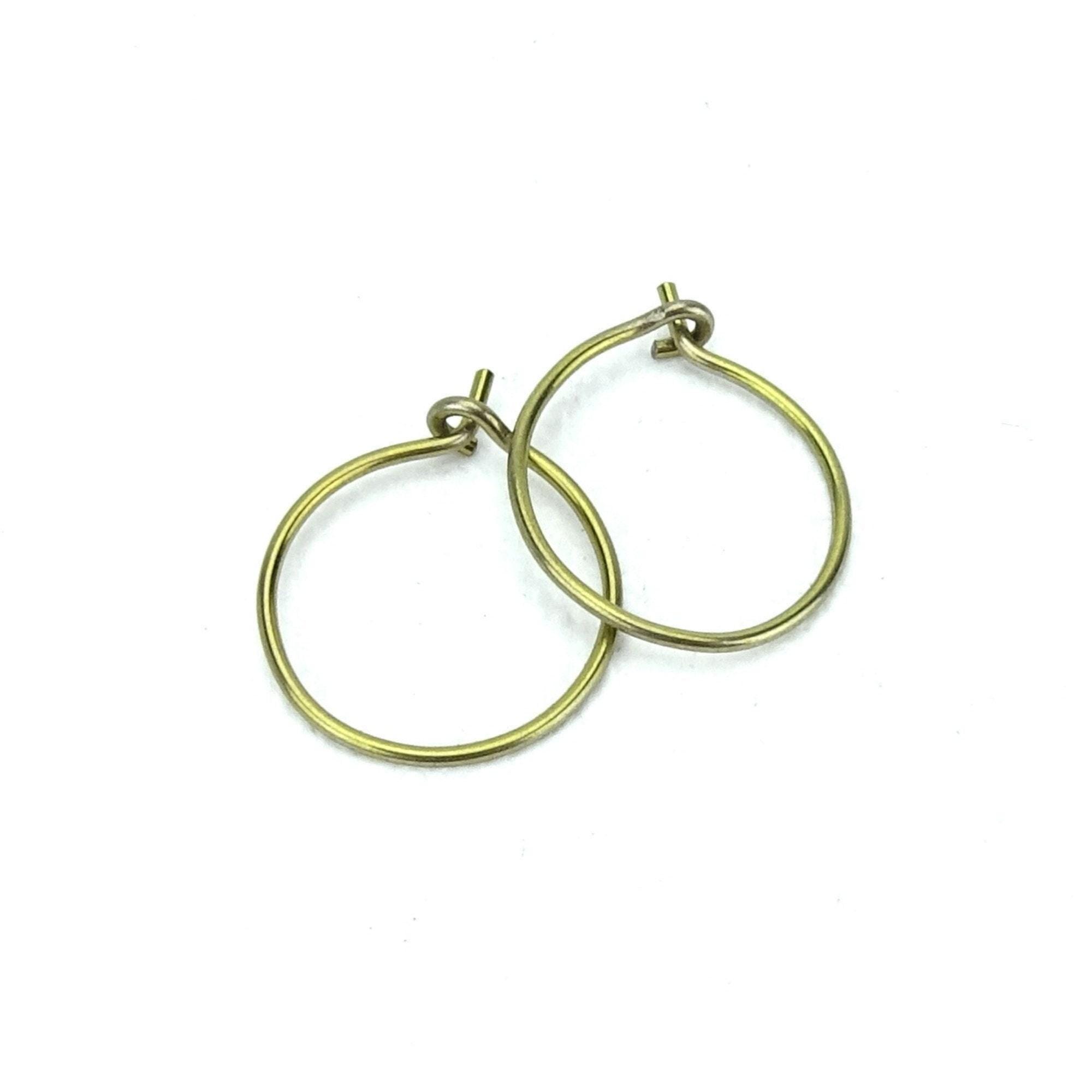 Small Gold Niobium Hoops for Sensitive Ears, Hypoallergenic Nickel