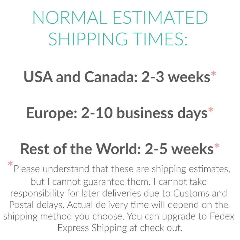 a poster with the words, normal estimated shipping times, usa and canada