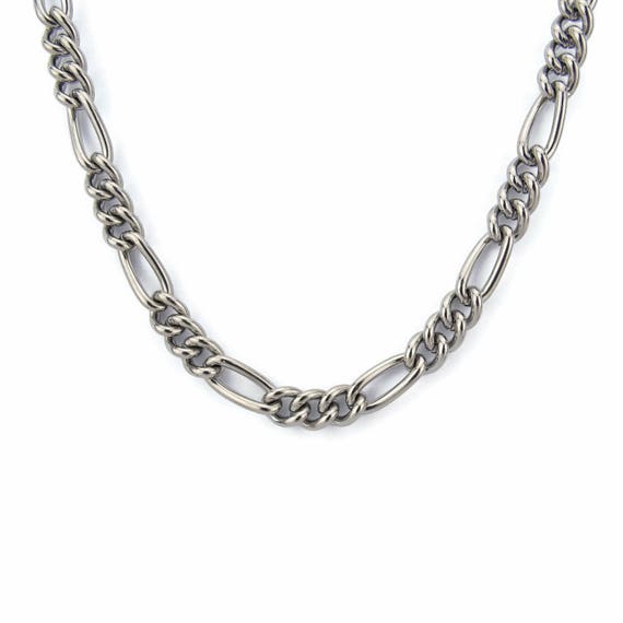 mens black titanium chain necklace