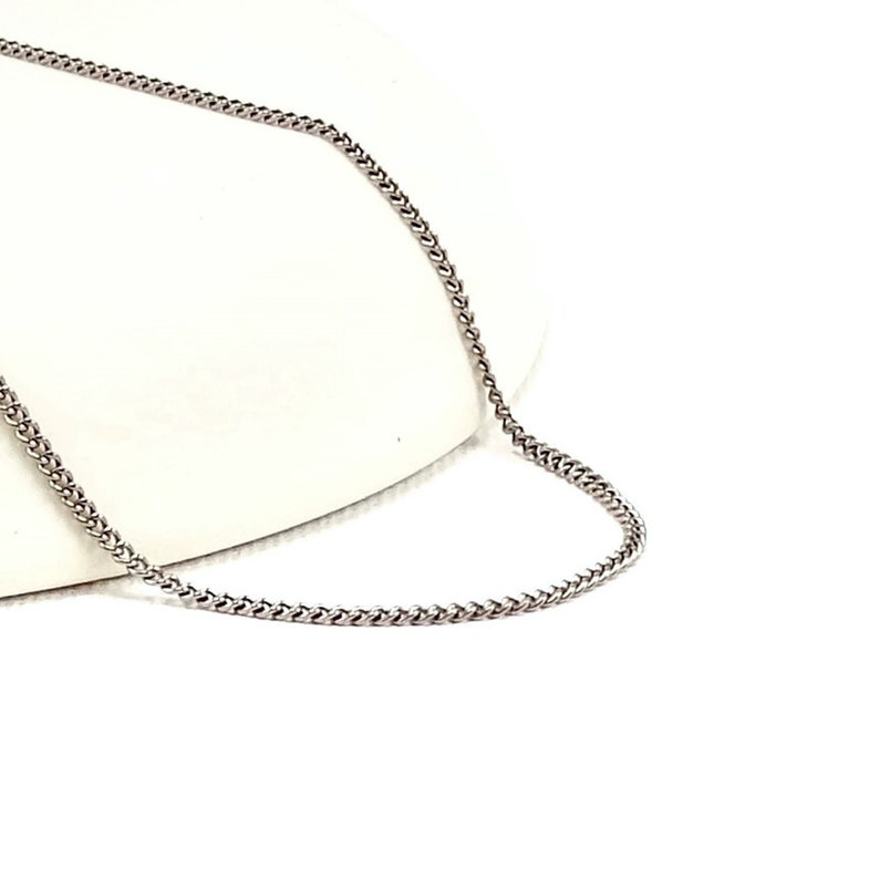 Titanium Necklace, Pure Titanium Chain Necklace for Sensitive Skin, Hypoallergic Nickel Free Small Curb Chain Necklace, Add Your Own Pendant image 3