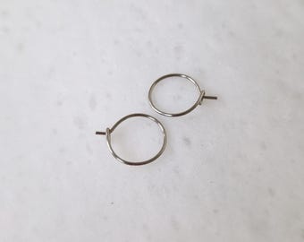 Extra Small Titanium Hoops, 0.5 Inch Hoop Earrings, Nickel Free Silver Color Hoops, Hypoallergenic Earrings for Sensitive Ears