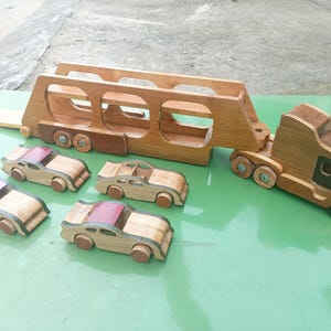 Premium Wooden Car Carrier Truck – Handcrafted Toy for Kids & Collectors
