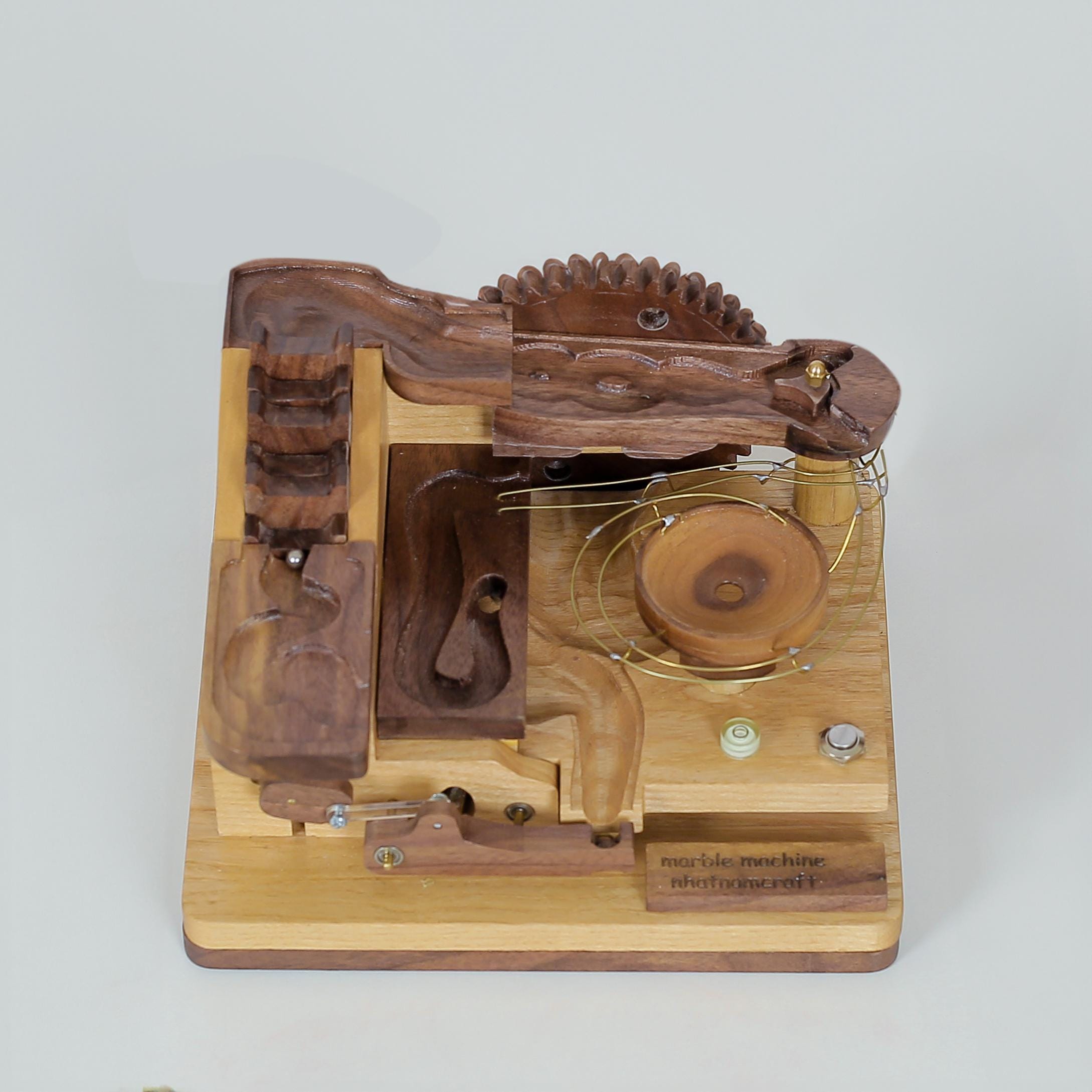DIY Wooden Marble Machine Handmade Kinetic Toy Unique Desk Gift for Adults & Kids