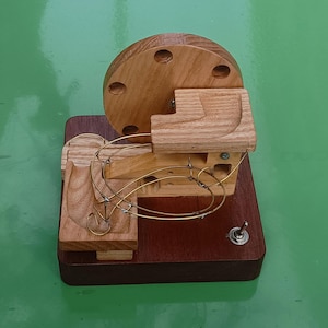Wooden Marble Machine | Rolling Ball Sculpture | Unique Handmade Desk Toy & Gift