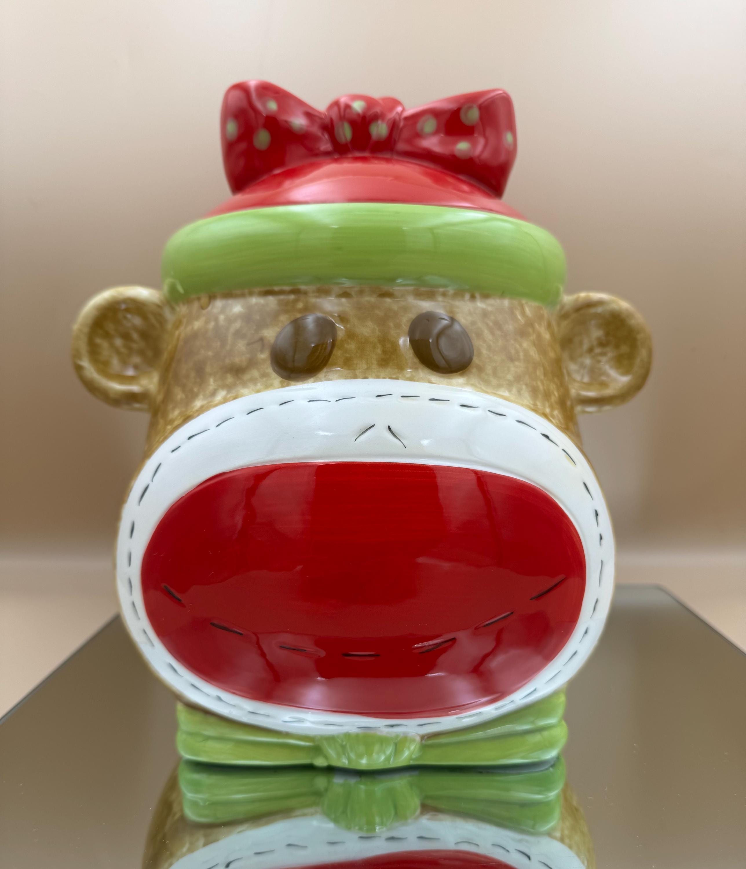 Vintage Cookie Jar Retro Sock Monkey Earthenware by Real Home - Etsy