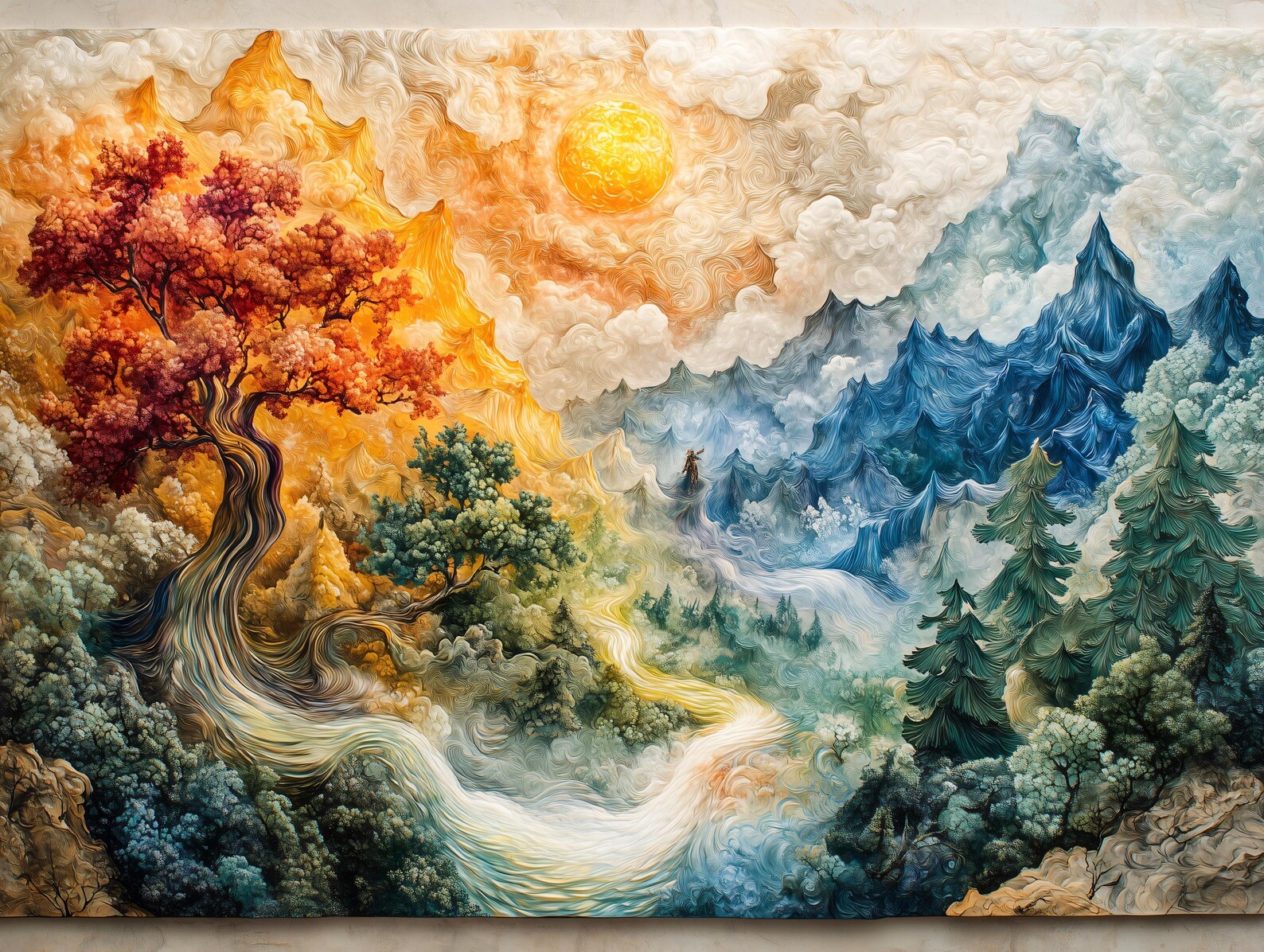 Ethereal Mountain Landscape AI Art Set – 5 Digital Downloads, Fantasy ...