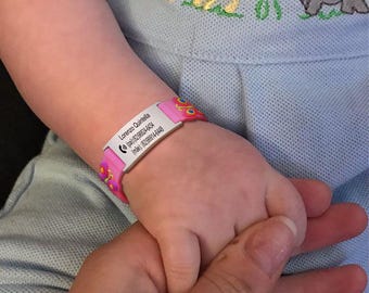 Child Waterproof ID Bracelet, Personalized Child ID Bracelet, Emergency Contact Silicone Bracelet Band, Custom silicone  Child Bracelet