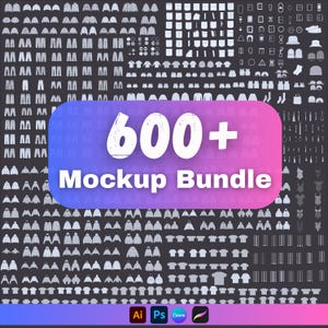 600 Streetwear Mockups & Fashion Vektor Bundle Pack - Fashion Design Tech Pack Vorlage - Procreate PNG Mockup und Fashion Vektor Wohnungen