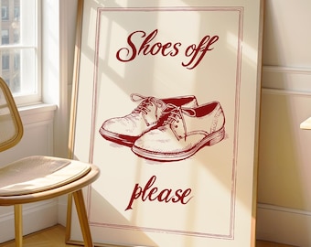 Shoes Off Please Entryway Poster: Mudroom Decor (Digital Download)