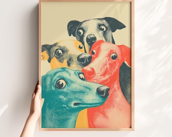 Bunter Whippet Pop Art Print: Windhund-Dekor (Digitaler Download