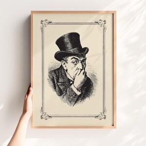 Funny Bathroom Art Print: Vintage Gentleman Poster Toilet Print (Digital Download)