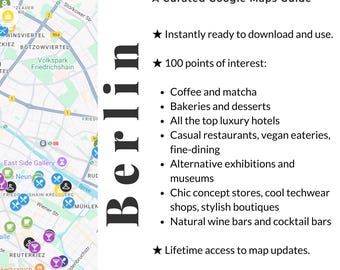 Berlin Travel Map: 100 Curated Cafes, Boutiques & Hidden Gems (Digital Download - Google Maps)
