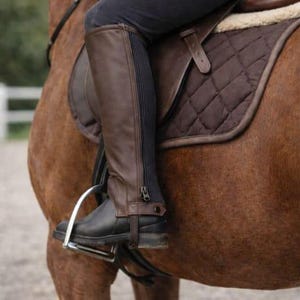 Polainas de cuero – Polainas para montar a caballo con cremallera trasera imagen 2