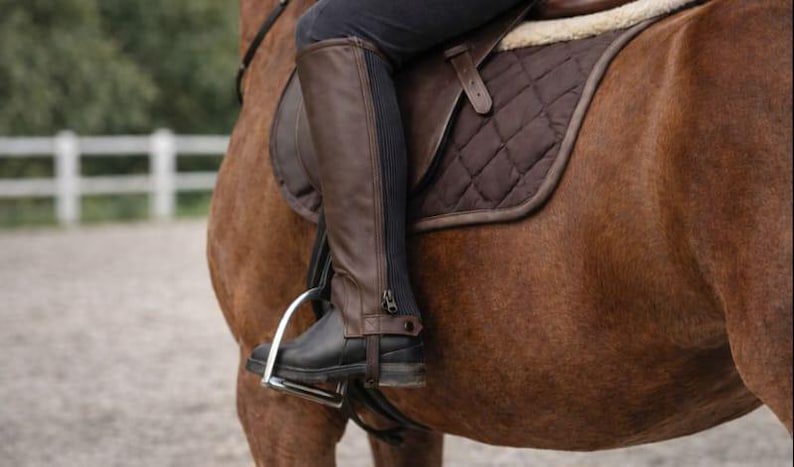 Polainas de cuero – Polainas para montar a caballo con cremallera trasera imagen 2