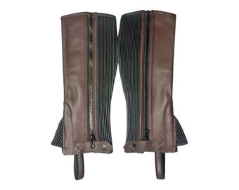 Leather Half Chaps – Horse Riding Chaps with Rear Zip