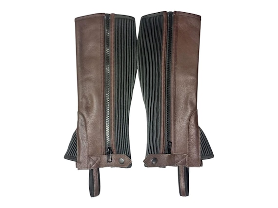 Leather Half Chaps – Horse Riding Chaps with Rear Zip
