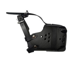 Leather Dog Muzzle, Adjustable Padded Breathable Training Muzzle for Strong Dogs