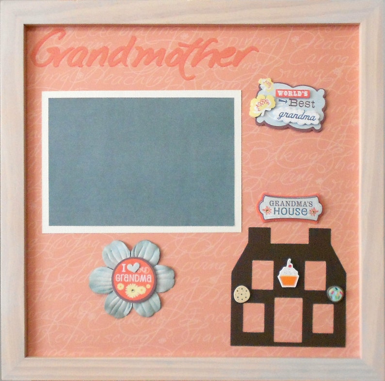 GRANDMAS HOUSE Memory Album Page Whitewash Veneer Shadow Box Frame Sold Separately