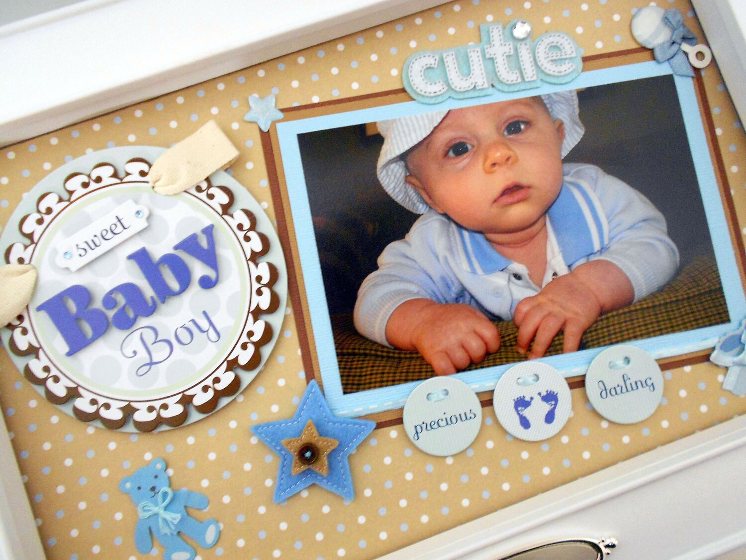 SWEET BABY BOY Keepsake Box with Engraved Name Plate