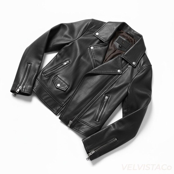Biker Leather Jacket for Women - Classic - Distressed Look Moto Style