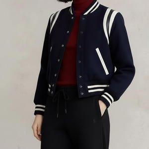 Unisex Varsity Jacket | Cropped Bomber Jacket | Preppy Style Coat | Classic Letterman | Casual Streetwear Outerwear