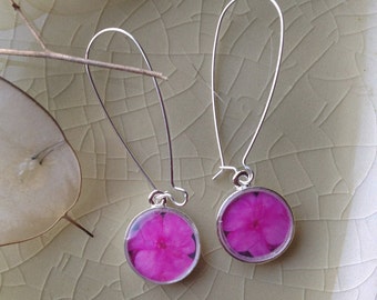 Leland Pink Impatient - Sterling Silver Photograph Earrings