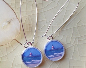 St. Joseph Lighthouse - Sterling Silver Photograph Earrings