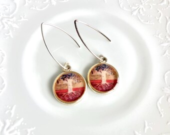 Chile Tree Grafiti - Sterling Silver Photograph Earrings