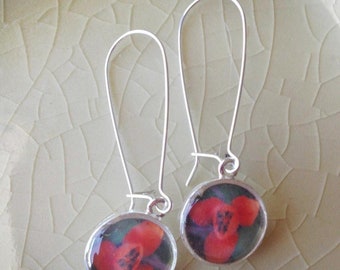 Three Oaks Tulip - Sterling Silver Photograph Earrings