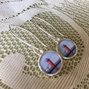 South Haven Lighthouse Photograph Earrings image 2