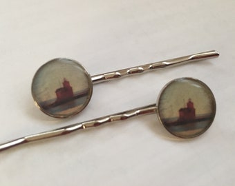 Holland's Big Red Lighthouse - Photograph Bobby Pins