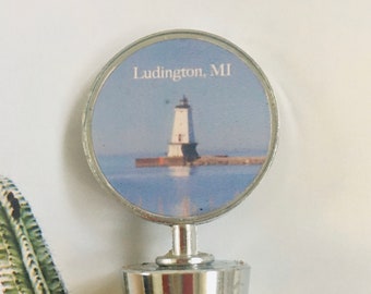 Ludington Lighthouse -  Photo Wine Stopper