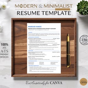 Sales Resume Template, ATS Friendly, Business Development, Canva Editable (Instant Download)