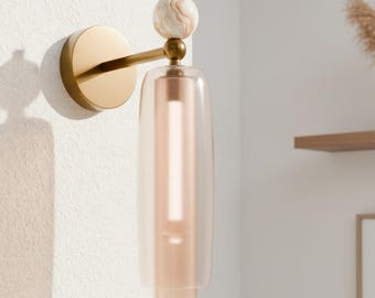 Handmade Double Layer Glass Wall Sconce – Modern Luxury Wall Light