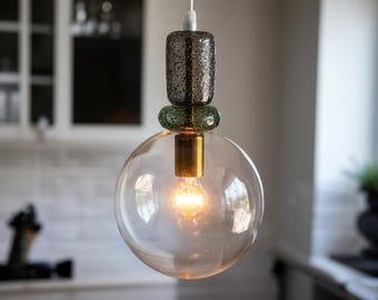 Modern Clear Glass Pendant Light – Handcrafted Art Hanging Lamp