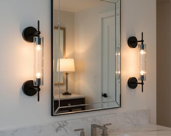 Modern Glass Wall Sconce – Handblown Ombre Glass Light  | Luxury Lighting for Bedroom & Hallway