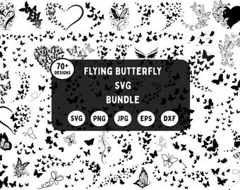Flygande fjäril SVG-paket: Eleganta designer (direkt nedladdning)