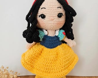 白雪姫あみぐるみ人形、あみぐるみおもちゃ、かぎ針編み人形