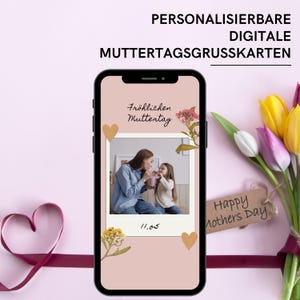 Digitale Grußkarte zum Muttertag | personalisierte eCard mit Musik und Videobotschaft | liebevolle WhatsApp Karte als Muttertagsgeschenk