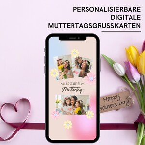 Tarjeta del Día de la Madre Digital | Tarjeta de felicitación amorosa con música en diseño pastel con flores de colores | Tarjeta electrónica personalizada como regalo especial