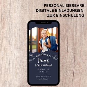 Einladung zur Einschulung | personalisierte WhatsApp Save the Date Card zum Schulstart | digitale eCard mit Foto | Einladung erster Schultag