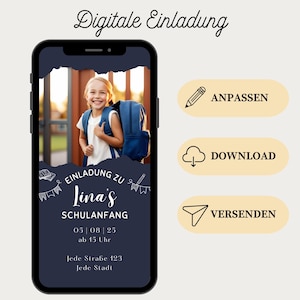 Uitnodiging voor schoolinschrijving | Gepersonaliseerde WhatsApp Save the Date-kaart voor de start van het schooljaar | digitale eCard met foto | Uitnodiging voor de eerste schooldag