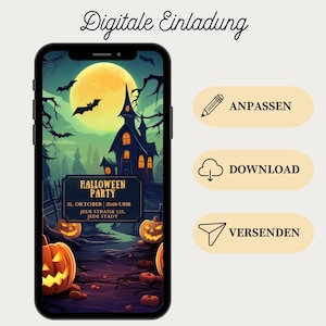 Halloween party invitation digital | WhatsApp invitation theme party | Save the Date card Halloween party | digital card Trick or Treat