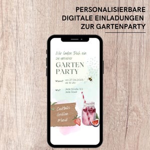 Uitnodiging voor tuinfeest | Digitale e-card met muziek | Aperol-menu | Save the Date-kaart | WhatsApp-uitnodiging | digitale uitnodigingskaart groen