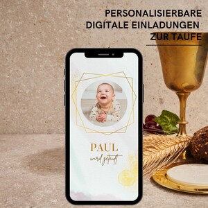 Baptism invitation | digital baptism card in watercolor | WhatsApp invitation to the baptism ceremony | Save the Date card | personalized church invitation