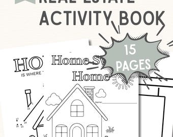 Libro para colorear de bienes raíces para niños (Plantilla Canva para descargar digitalmente)