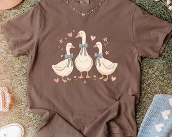 Camiseta Comfort Colors® con ganso adorable, sudadera con estampado de animales de granja, regalo estilo cottagecore, suéter de ganso gracioso, sudadera de ganso de los 90, camiseta Comfort Colors