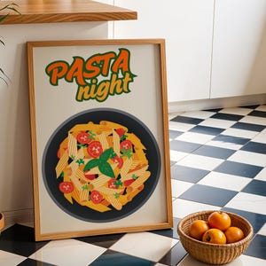 Pasta Night Wall Art – Fun Kitchen Print for Food Lovers & Home Chefs